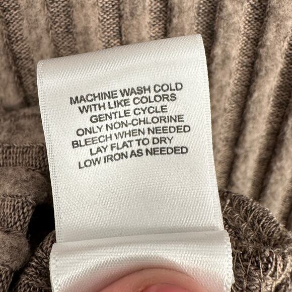 Signature By Robbie Bee Mocha Brown Cowl Neck Ribbed Knit Tunic Sweater Dress 2X - Picture 5 of 7